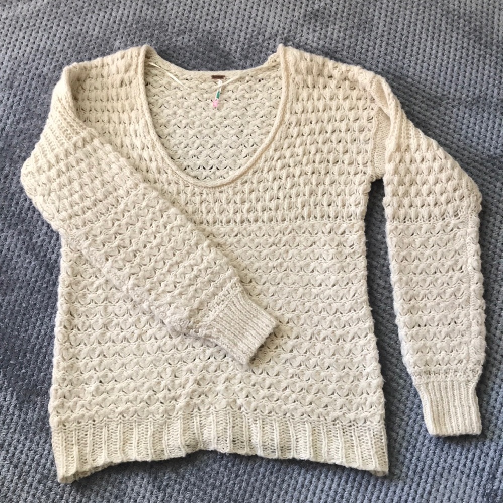 FREE PEOPLE women's Crashing Waves Wool Sweater S